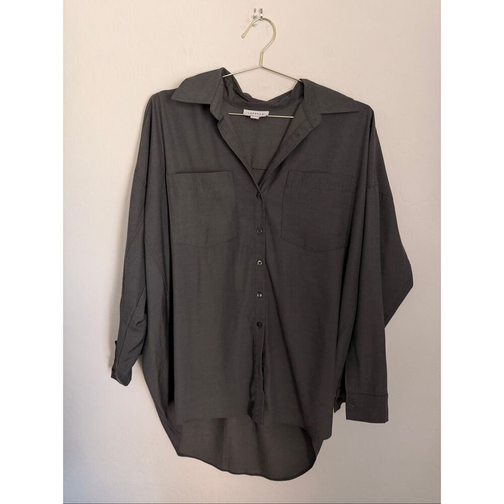 Topshop Very Oversized Button Down Shirt Size 6